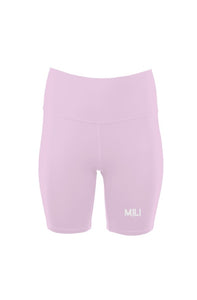 Womens Premium Pink Mili High Waist Biker Shorts